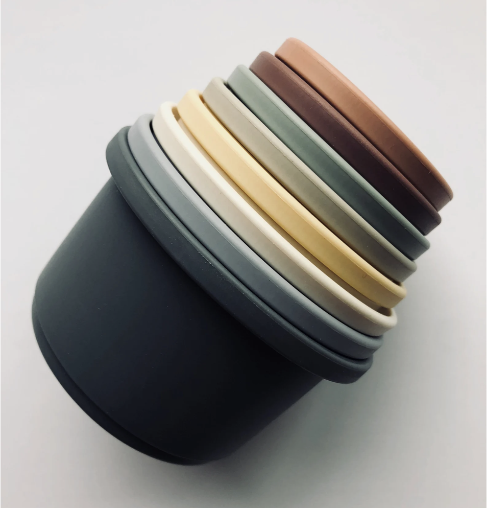 Stacking Silicone Cups - Building, Teething Toy