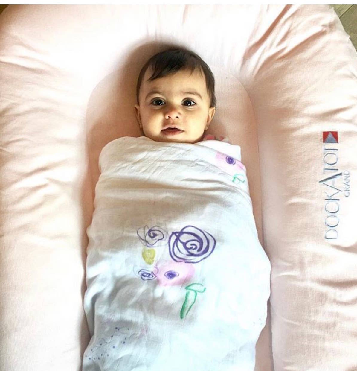 Lush Linen Lull Blanket: Organic Cotton and Rayon Bamboo (Water-Colour Flowers)